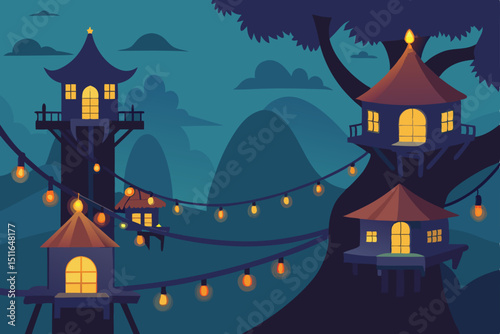 vector illustration of a halloween castle