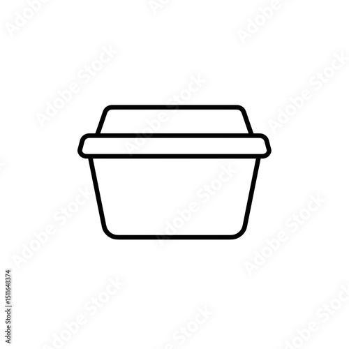 Simple black line container for eco-friendly storage solutions  
