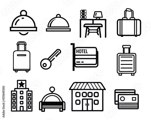 hotel icon set