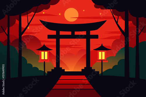 chinese temple in the night