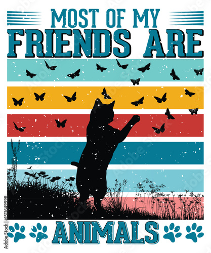 Minimalist Black Cat Silhouette Design, EPS, VECTOR
