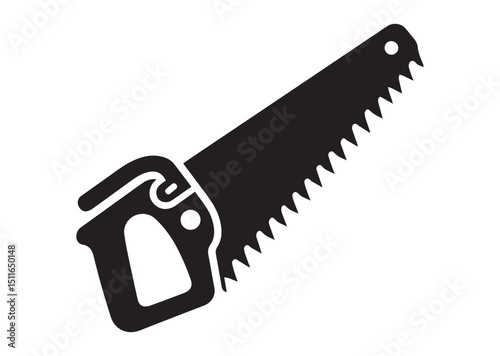 Hand Saw Silhouette Vector, Hand Saw Icon
