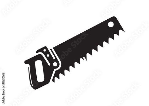 Hand Saw Silhouette Vector, Hand Saw Icon