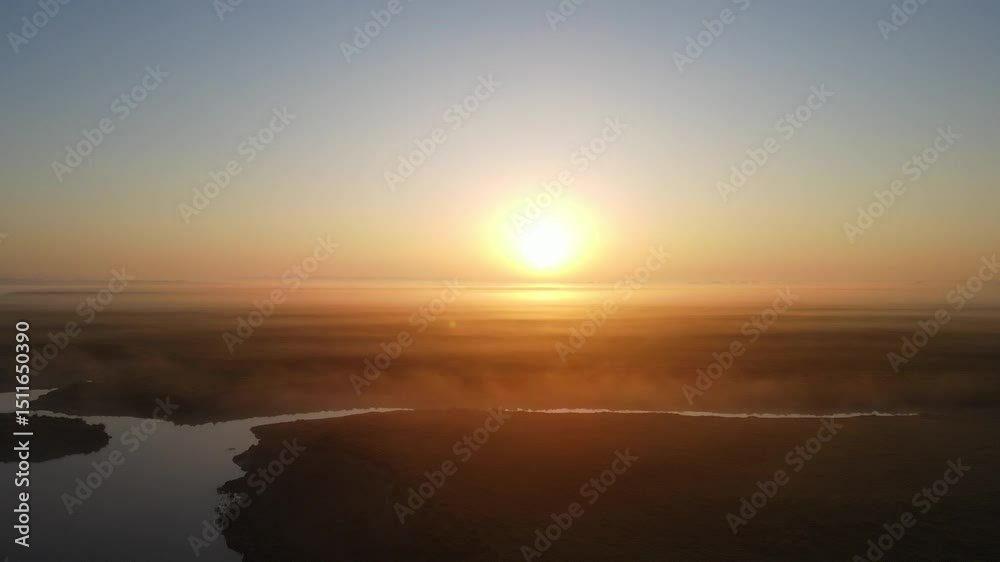 Sunrise Over Swamps of Mont Saint-Michel, Normandy Sunrise Over Swamps of Mont Saint-Michel, Normandy
