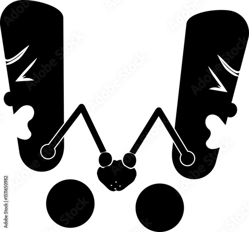 Two expressive cartoon characters facing away from each other