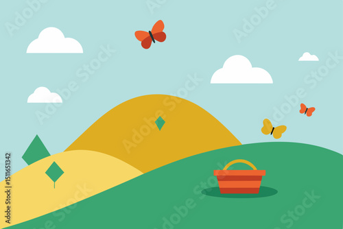 vector illustration of a beach