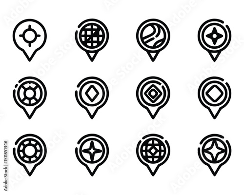 location pin icon set