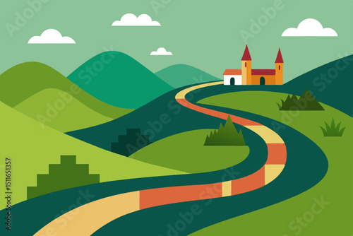 vector illustration of a village