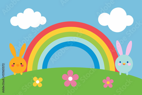 easter bunny with easter eggs