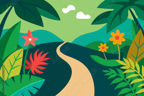 tropical island with palm tree