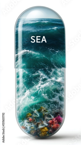 capsule with sea and ocean inside