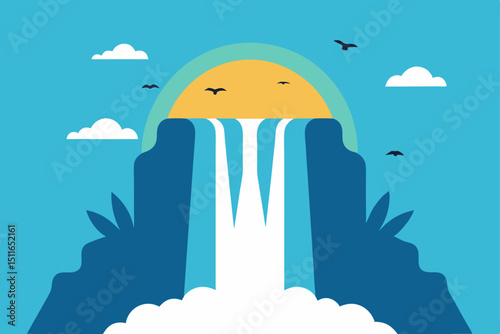 vector illustration of a nuclear power station