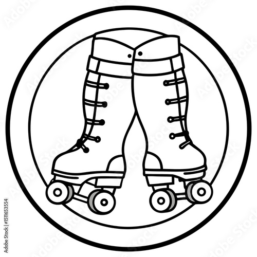 Faded Jeans with Roller Skate Patches – Vector on White