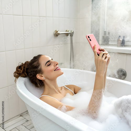 woman taking a shower