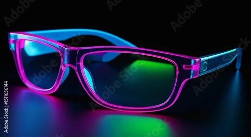 Neon Glow Sunglasses: Cyan and Magenta Illuminated Frames