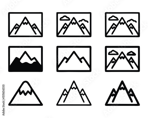mountain icon set