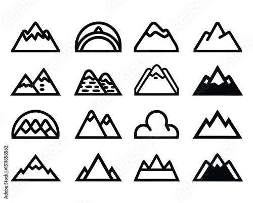 mountain icon set