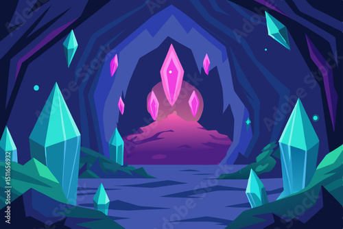fantasy crystal cavern with glowing walls  sparkli.svg