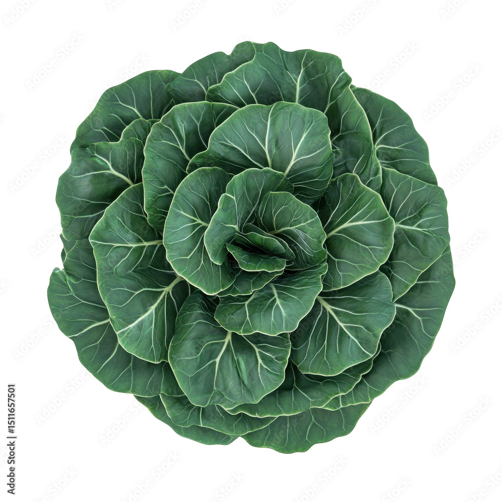 Obraz premium Fresh green cabbage showcasing tight leaf formation and vibrant color, ideal for culinary use and healthy meals