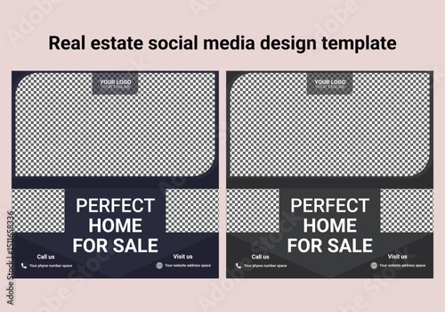 modern real estate home sale social media post, easily editable, colorful and square social media banner template design