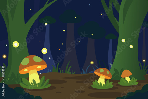 magical woodland glade with glowing mushrooms  fir.svg