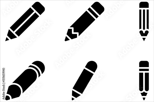 pencil icon set, Pencil Icon Perfect for Writing and Education on white background