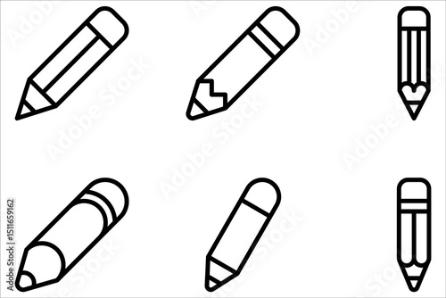 pencil icon set, Pencil Icon Perfect for Writing and Education on white background