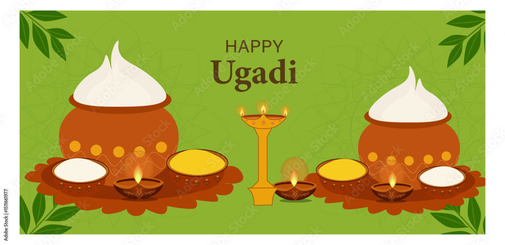 Happy Ugadi Vector Banners-04 Happy Ugadi Vector Banners-04