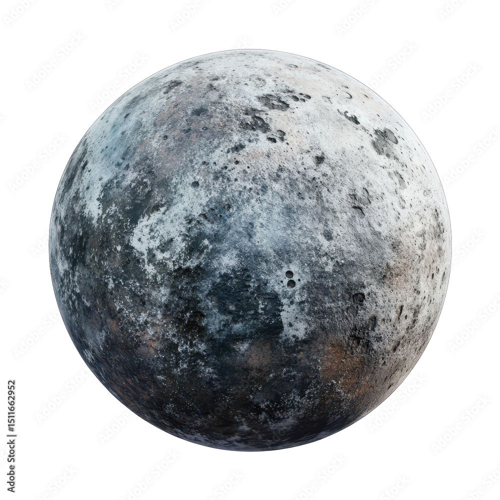 Obraz premium Realistic depiction of the moon's surface showing craters and textures in detailed grayscale
