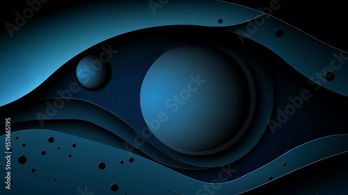 Dark blue abstract design with layered shapes photo