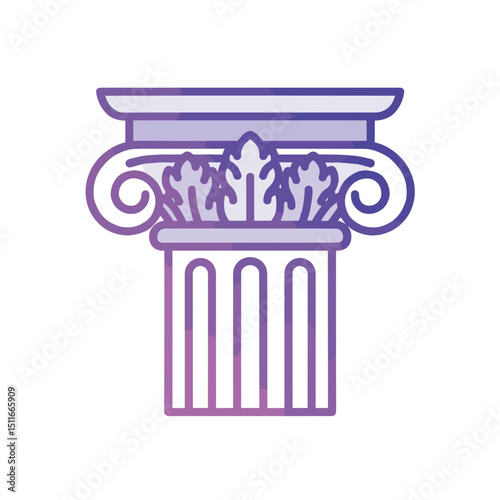Corinthian column illustration in gradient style reflecting Renaissance architecture  