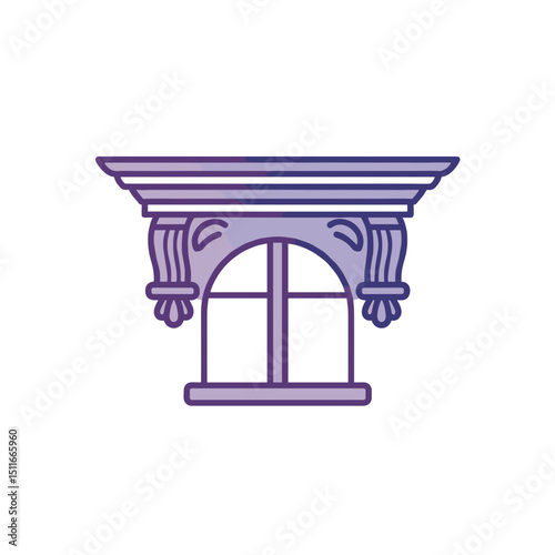 Sandrik above window in Renaissance architecture style  