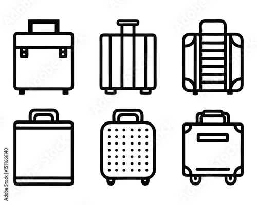 suitcase icon set