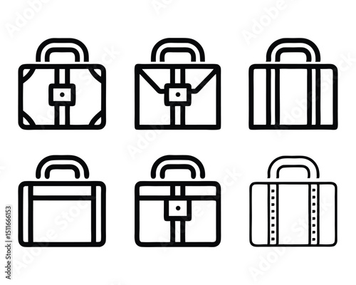 suitcase icon set