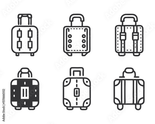 suitcase icon set