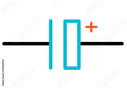 Polarized Capacitor Electrical Circuit Symbol