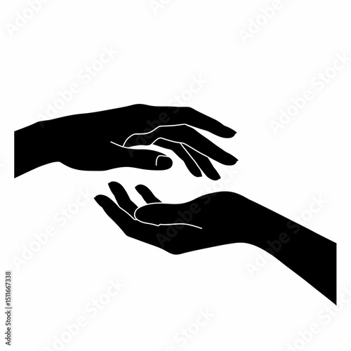 Flat Black Silhouette Vectors of Human Body and Internal Organs on White Background