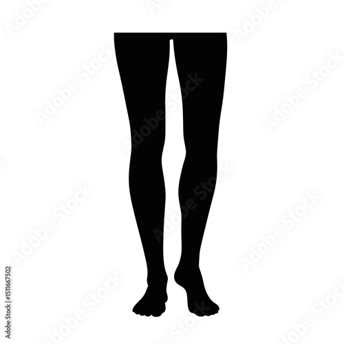 Flat Black Silhouette Vectors of Human Body and Internal Organs on White Background