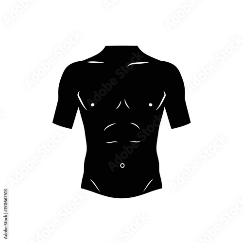 Flat Black Silhouette Vectors of Human Body and Internal Organs on White Background