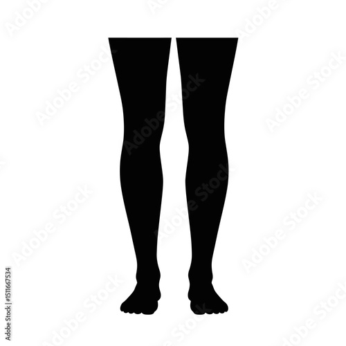 Flat Black Silhouette Vectors of Human Body and Internal Organs on White Background