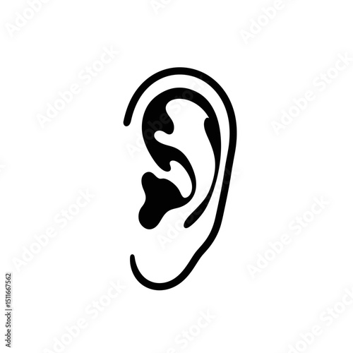 Flat Black Silhouette Vectors of Human Body and Internal Organs on White Background