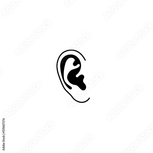 Flat Black Silhouette Vectors of Human Body and Internal Organs on White Background