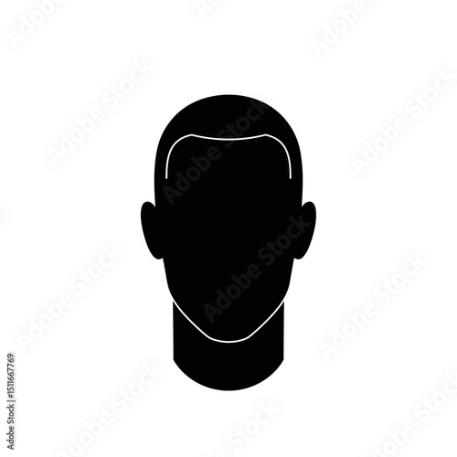 Flat Black Silhouette Vectors of Human Body and Internal Organs on White Background