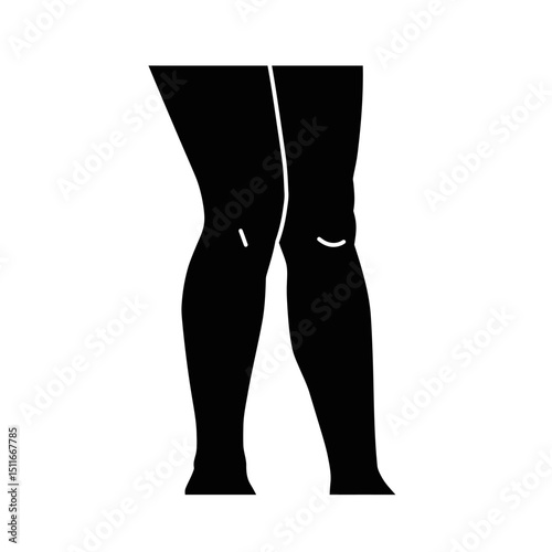 Flat Black Silhouette Vectors of Human Body and Internal Organs on White Background