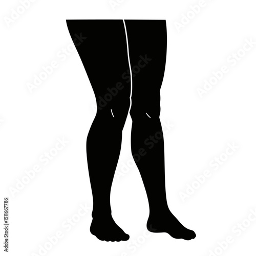 Flat Black Silhouette Vectors of Human Body and Internal Organs on White Background