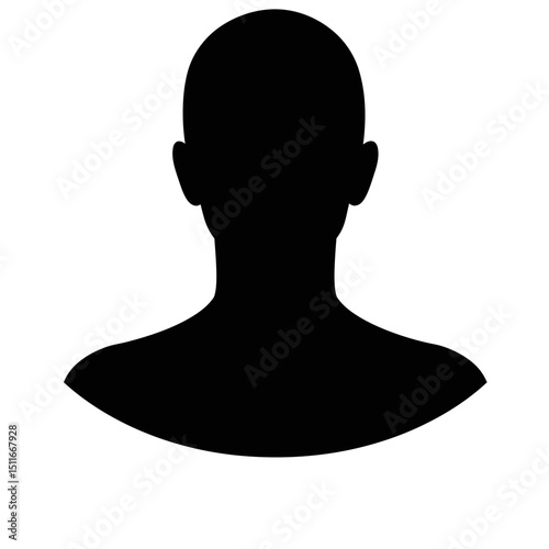 Flat Black Silhouette Vectors of Human Body and Internal Organs on White Background