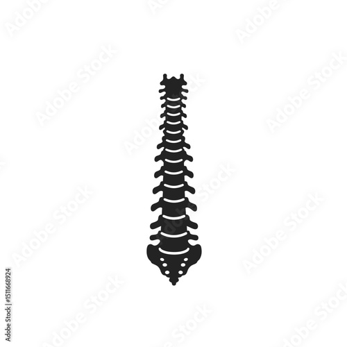 Flat Black Silhouette Vectors of Human Body and Internal Organs on White Background