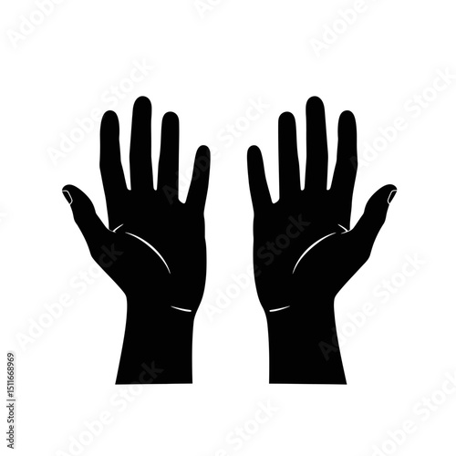 Flat Black Silhouette Vectors of Human Body and Internal Organs on White Background
