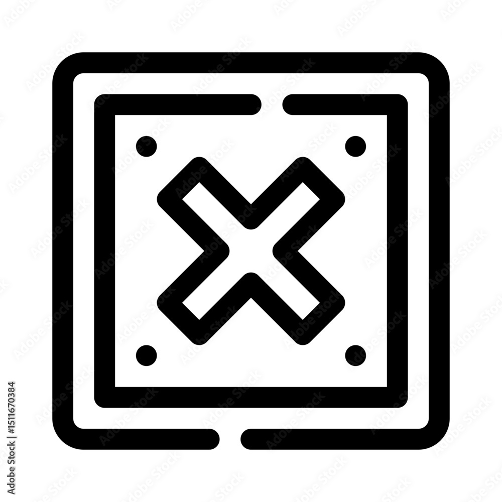 Obraz premium Red cross line icon