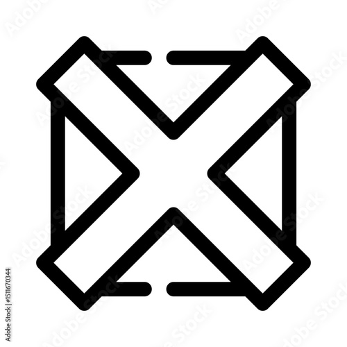 Cross mark line icon